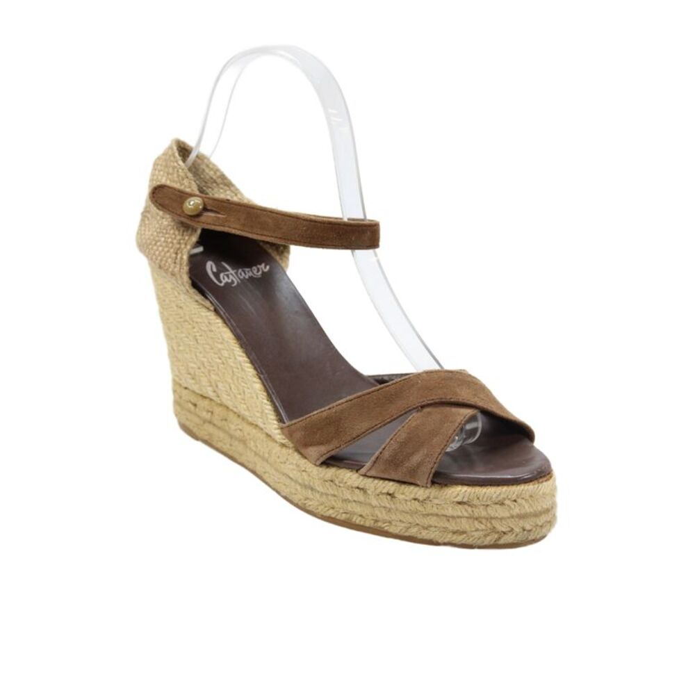 Castaner Womens Suede Open Toe Espadrille Wedges Sandals Brown Size 39 9
